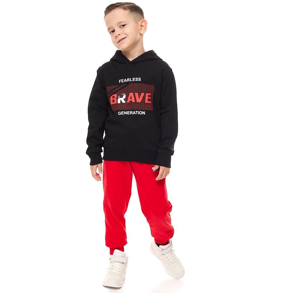 Victor and Jane - Brave Generation Printed Hoodie - Black