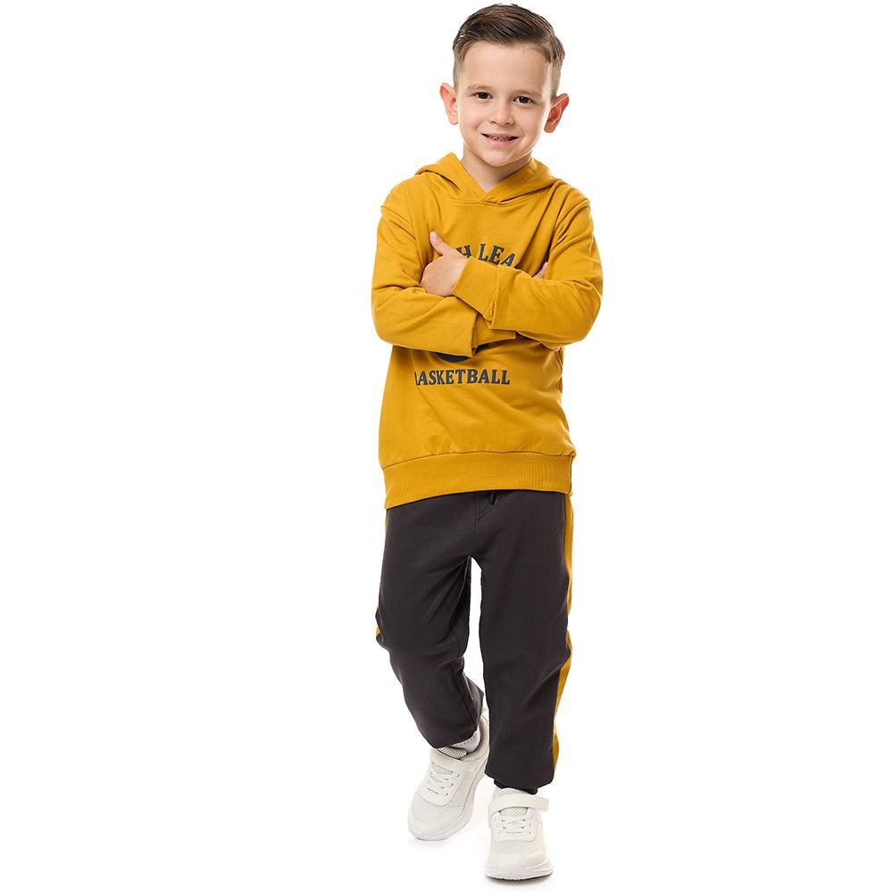 Victor and Jane - Boys' Cotton Hoodie - Mustard