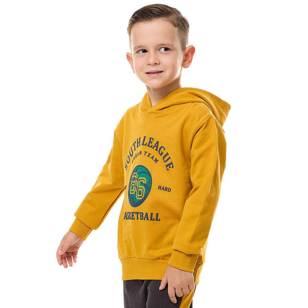 Victor and Jane - Boys' Cotton Hoodie - Mustard