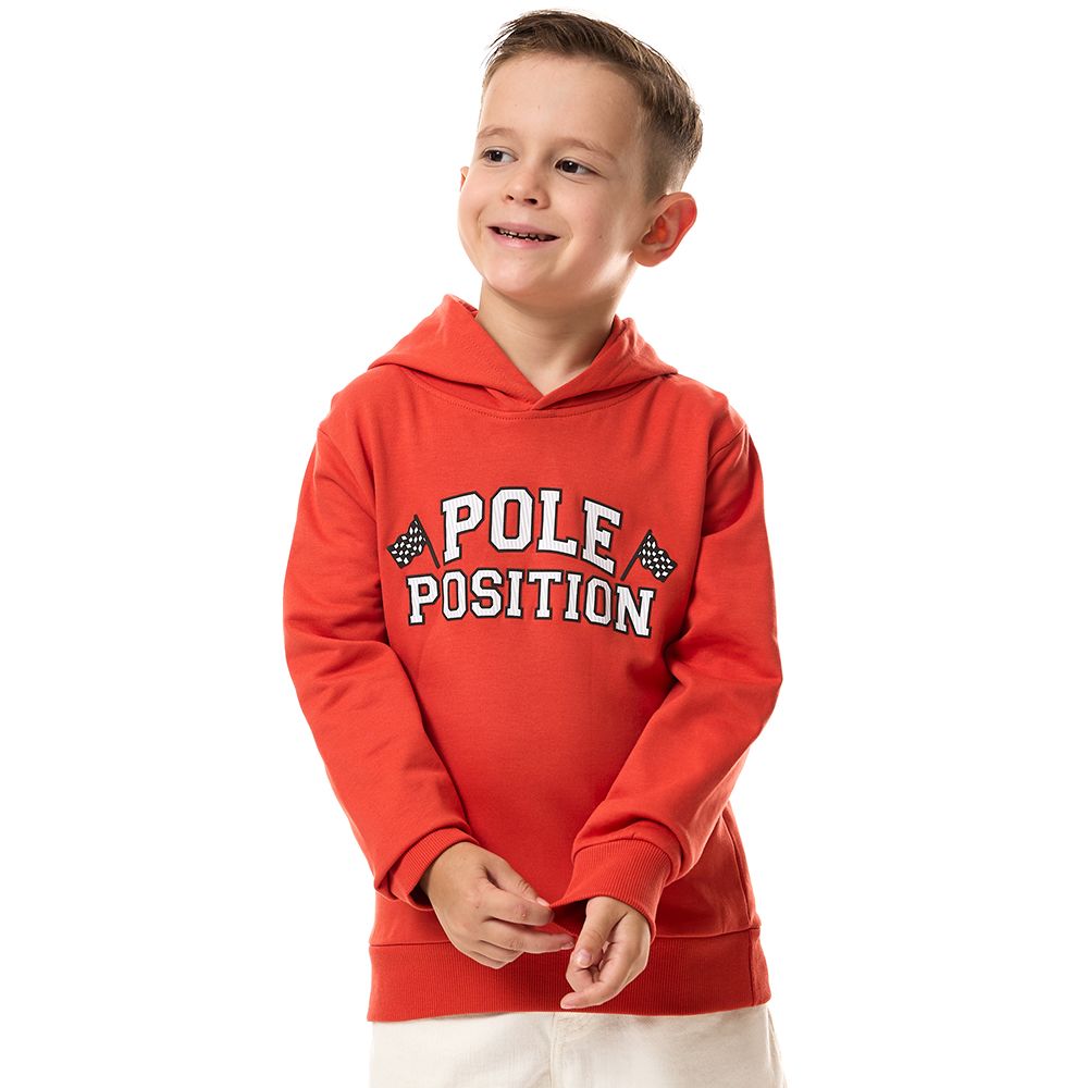 Victor and Jane - Boys' Cotton Hoodie - Orange