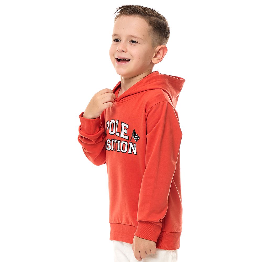 Victor and Jane - Boys' Cotton Hoodie - Orange