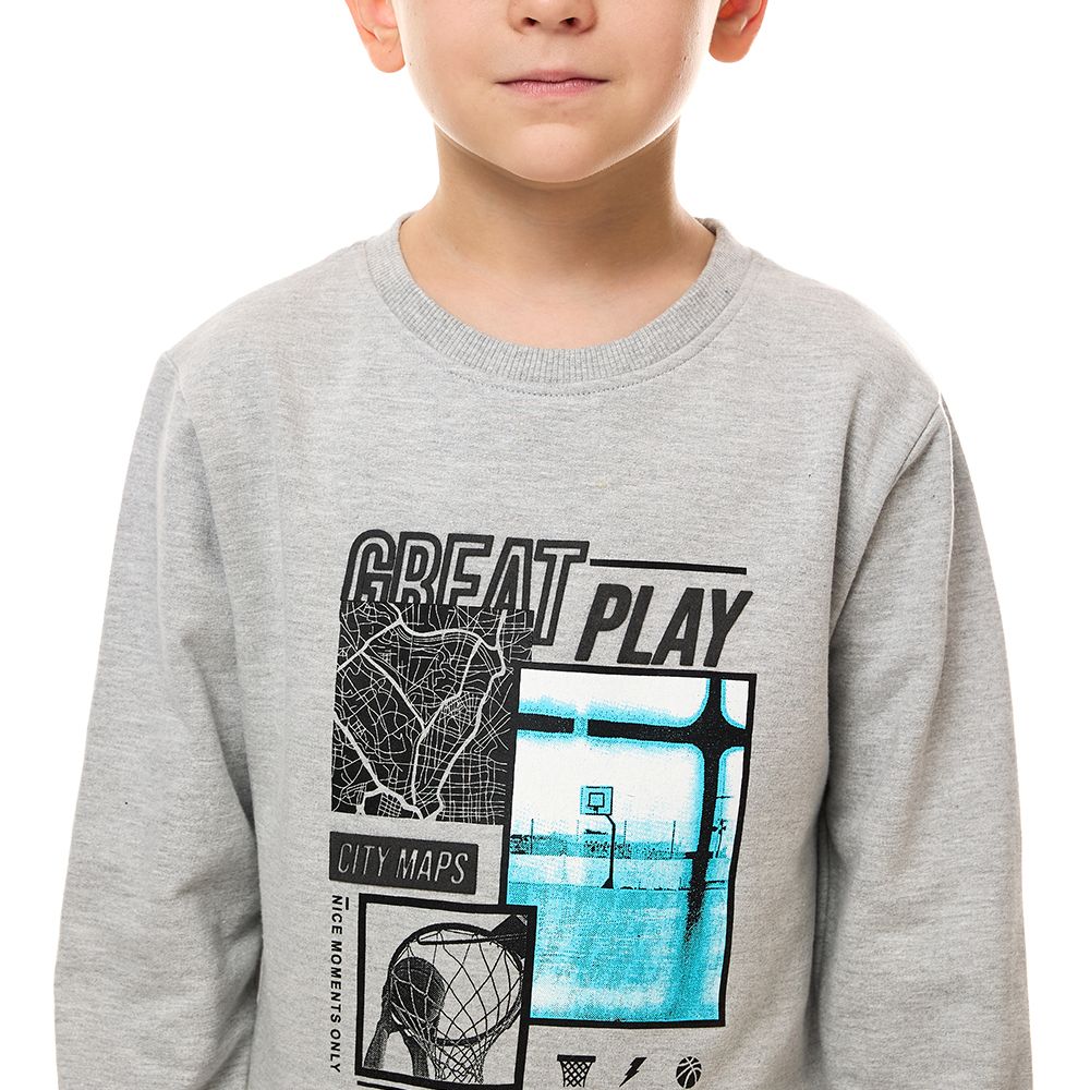 Victor and Jane - Boys' Sweatshirt - Grey Mil