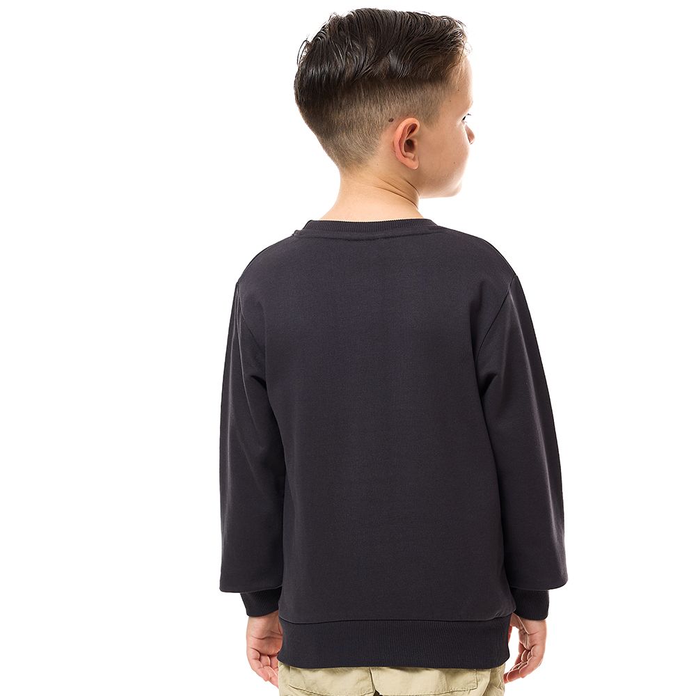 Victor and Jane - Boys' Cotton Sweatshirt - Dark Grey