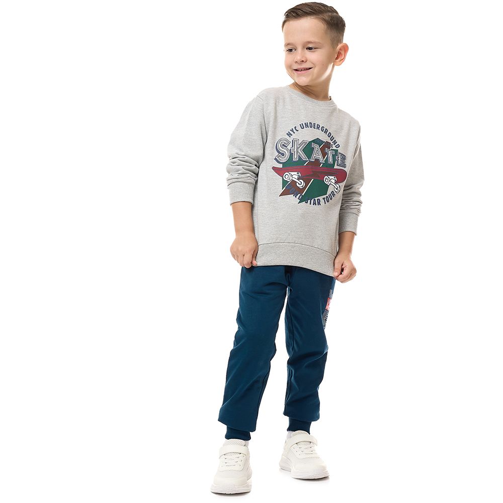 Victor and Jane - Boys' Cotton Sweatshirt - Grey