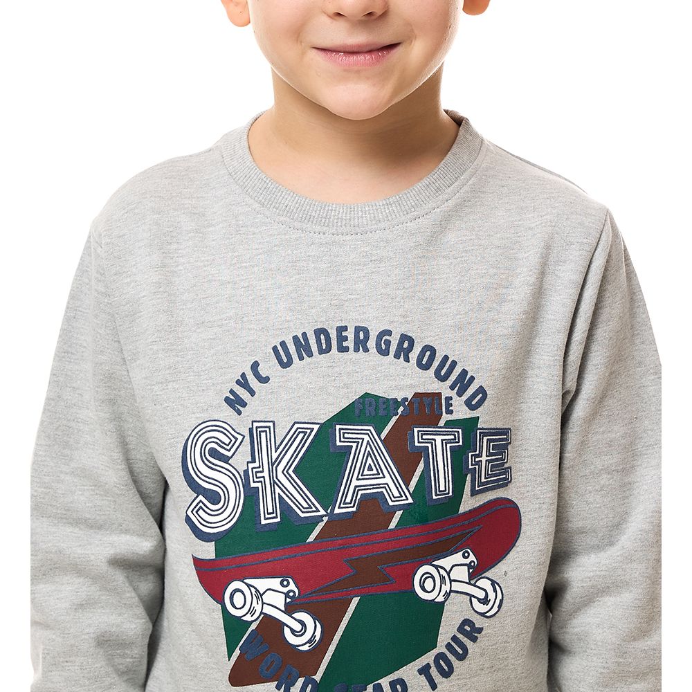 Victor and Jane - Boys' Cotton Sweatshirt - Grey