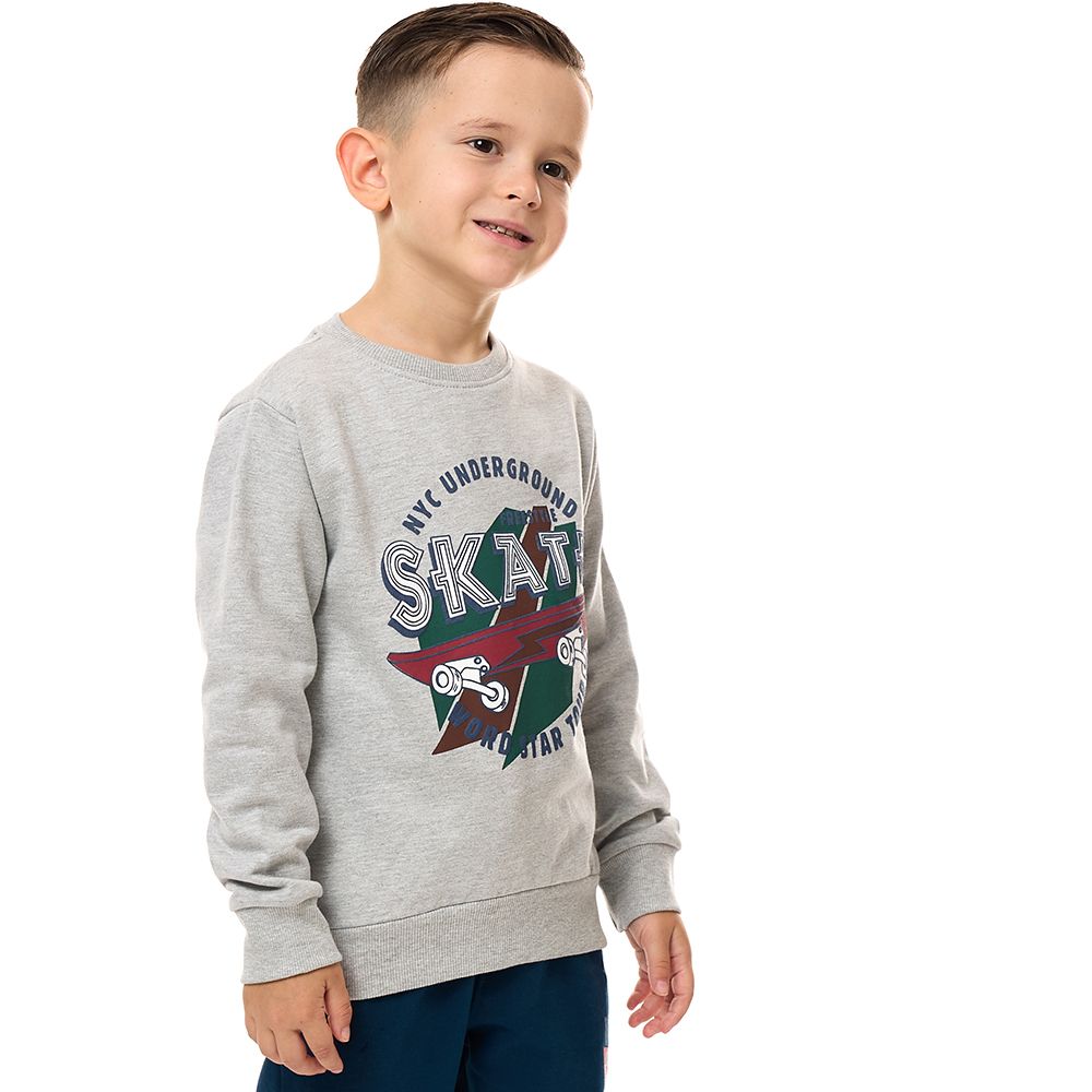 Victor and Jane - Boys' Cotton Sweatshirt - Grey