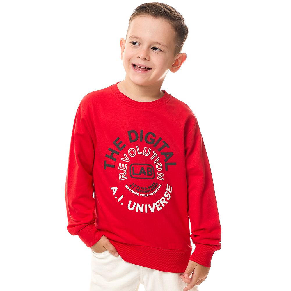 Victor and Jane - Boys' Sweatshirt - Red