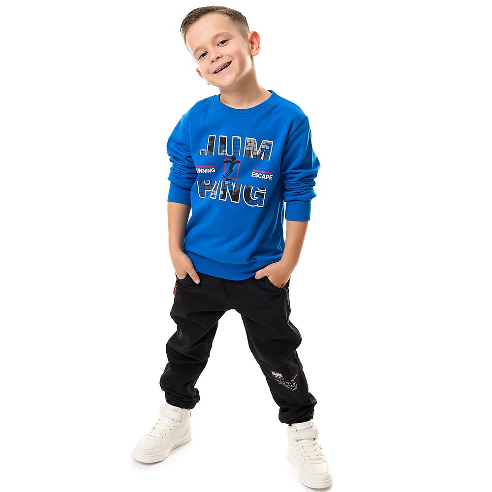 Victor and Jane - Boys' Printed Sweatshirt - Royal Blue