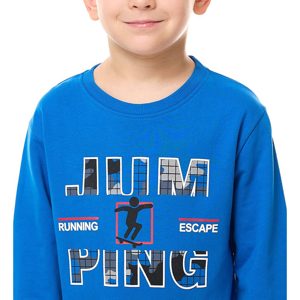 Victor and Jane - Boys' Printed Sweatshirt - Royal Blue