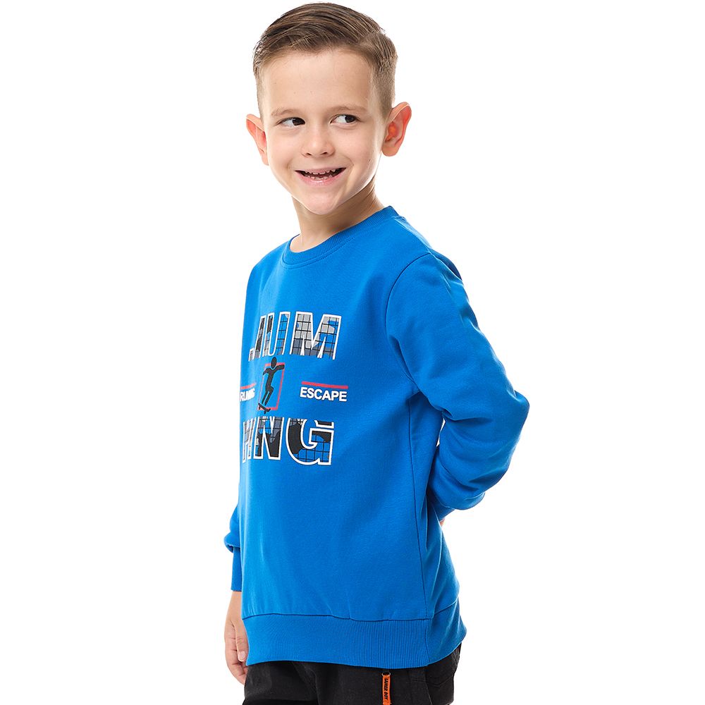 Victor and Jane - Boys' Printed Sweatshirt - Royal Blue