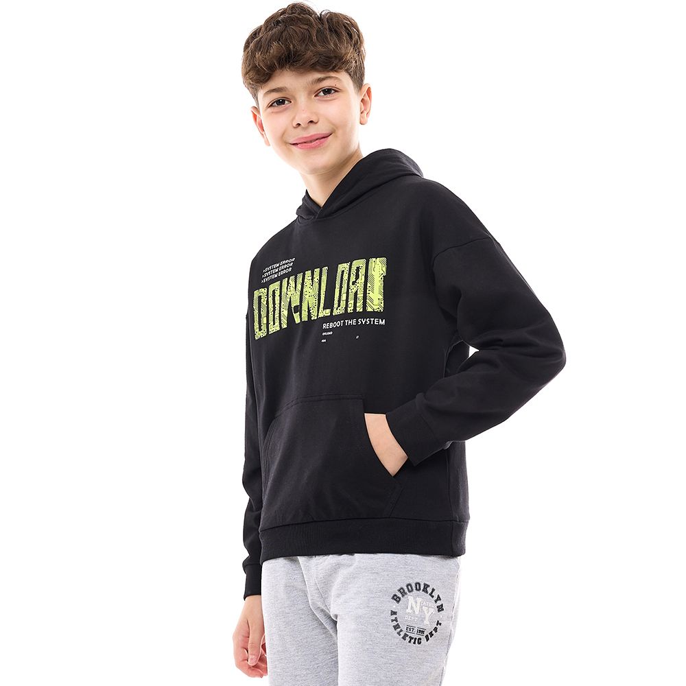 Victor and Jane - Boys' Hoodie System Error - Black