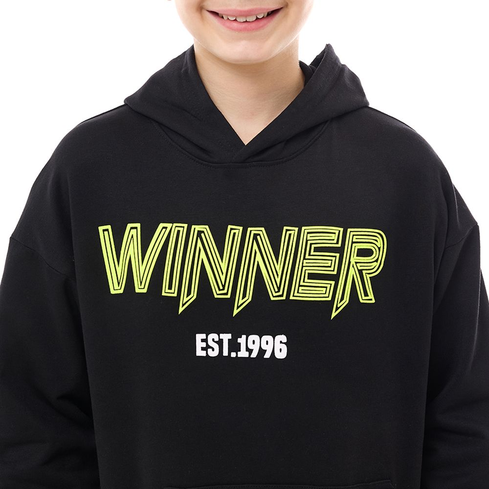 Victor and Jane - Boys' Hoodie Winner - Black