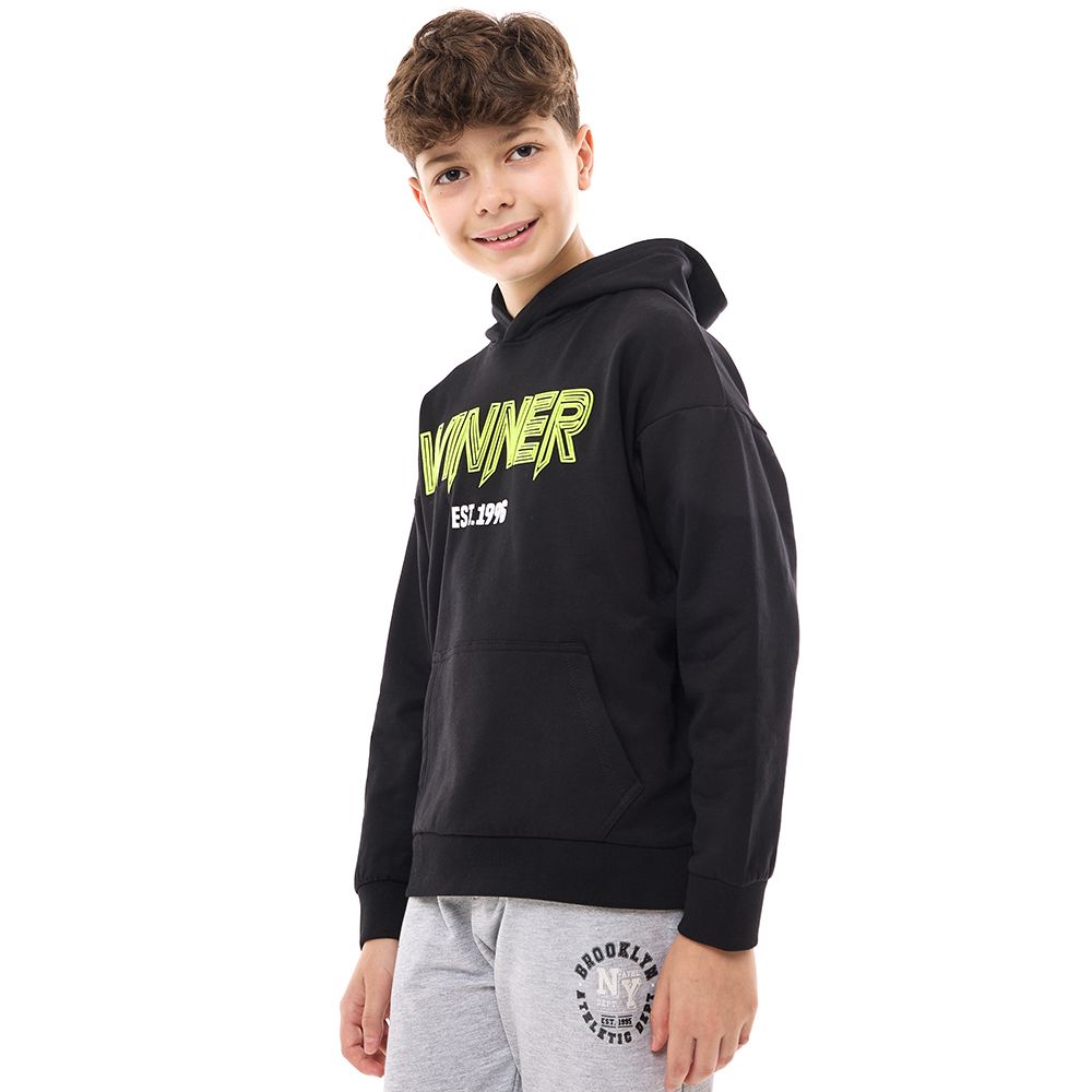 Victor and Jane - Boys' Hoodie Winner - Black