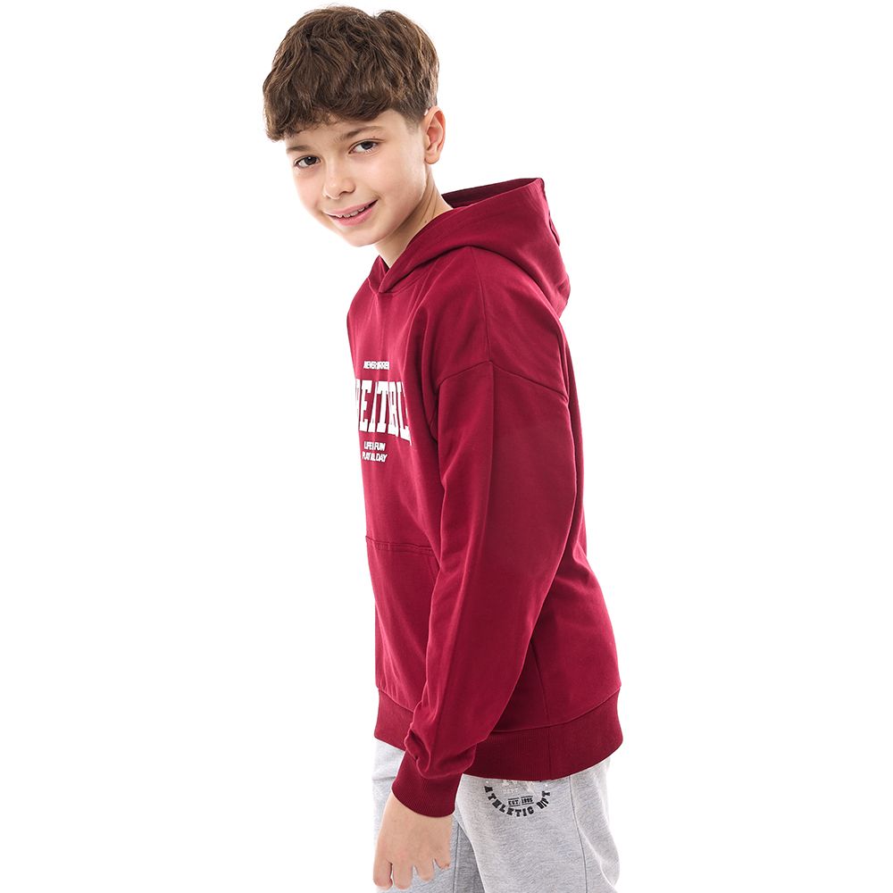 Victor and Jane - Boys' Hoodie Unbeatable - Maroon