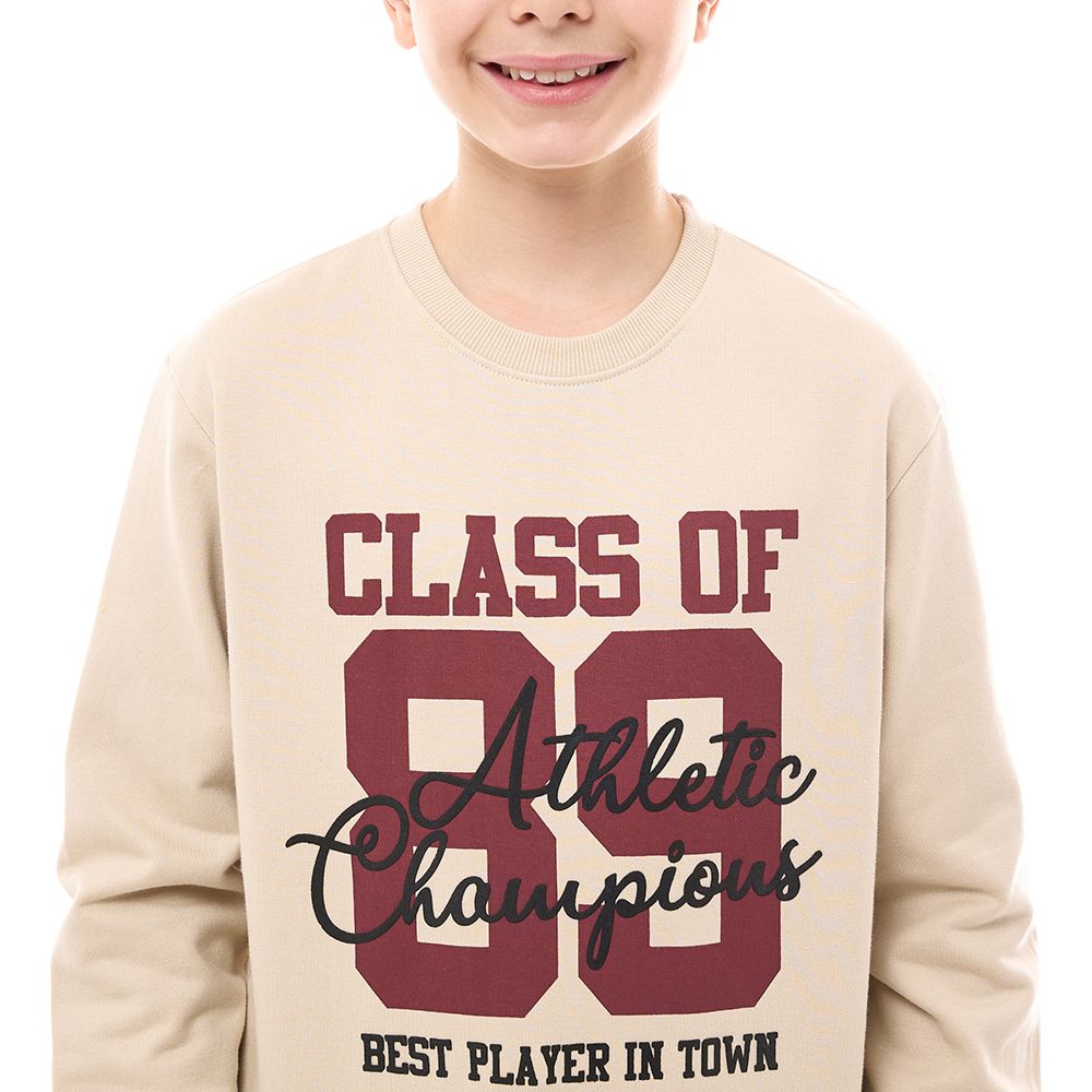 Victor and Jane - Boys' Sweatshirt Cklass Of 89 - Beige