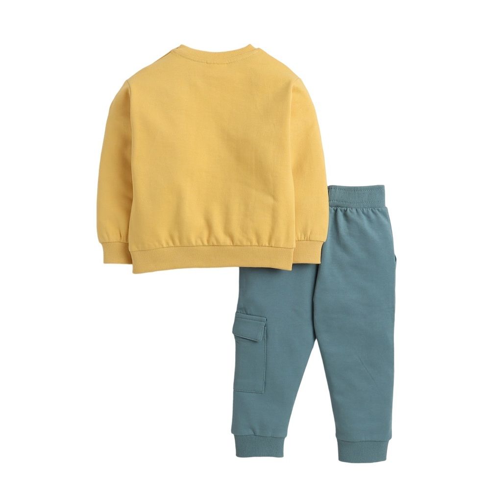 Victor and Jane - 2pc-Set - Boys' Sweatshirt And Joggers - Mustard/Green