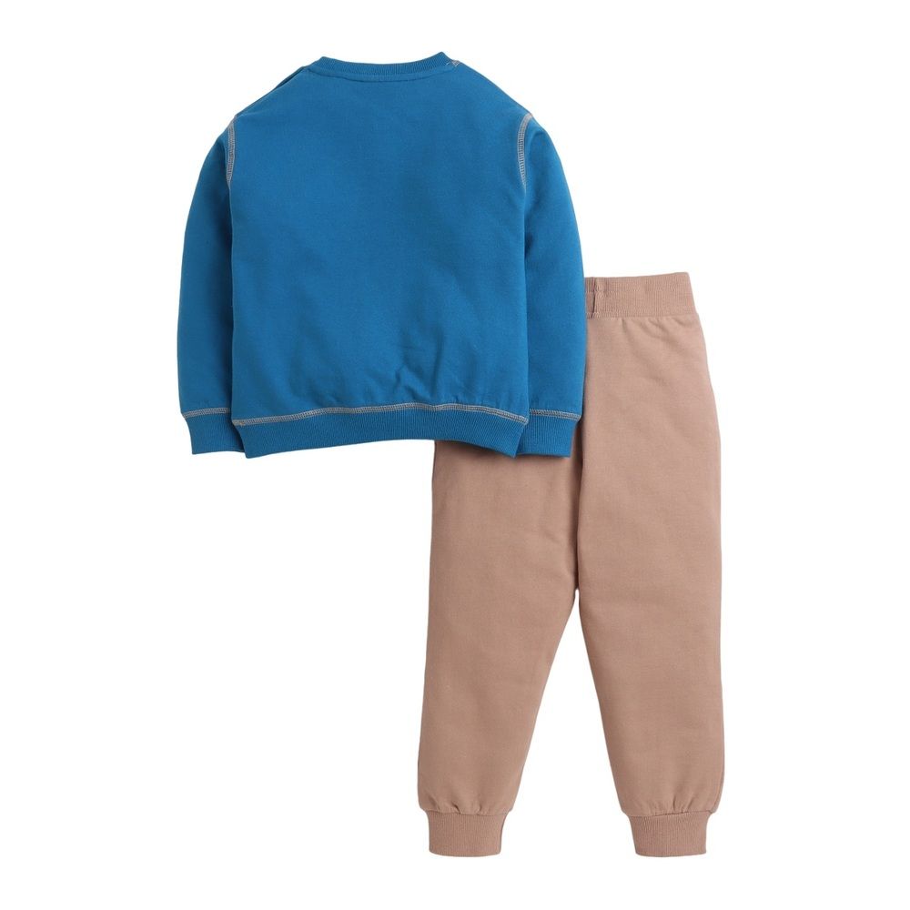 Victor and Jane - 2pc-Set - Boys' Sweatshirt And Joggers - Blue/Light Brown