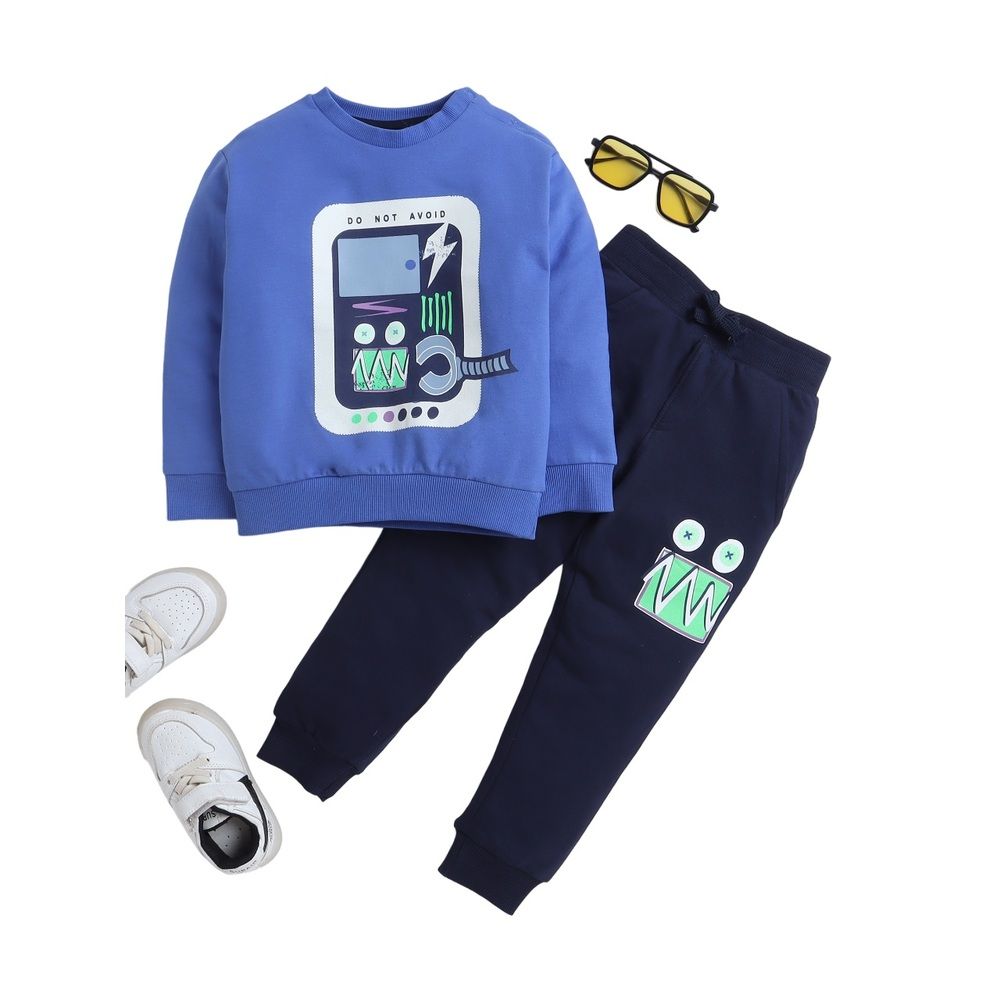 Victor and Jane - 2pc-Set - Sweatshirt & Jogger Set - Blue & Navy