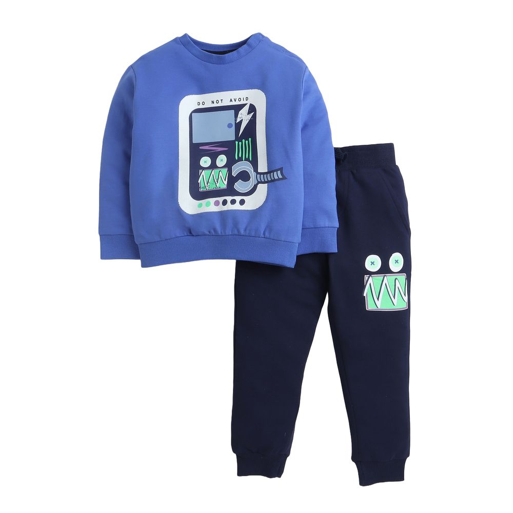 Victor and Jane - 2pc-Set - Sweatshirt & Jogger Set - Blue & Navy