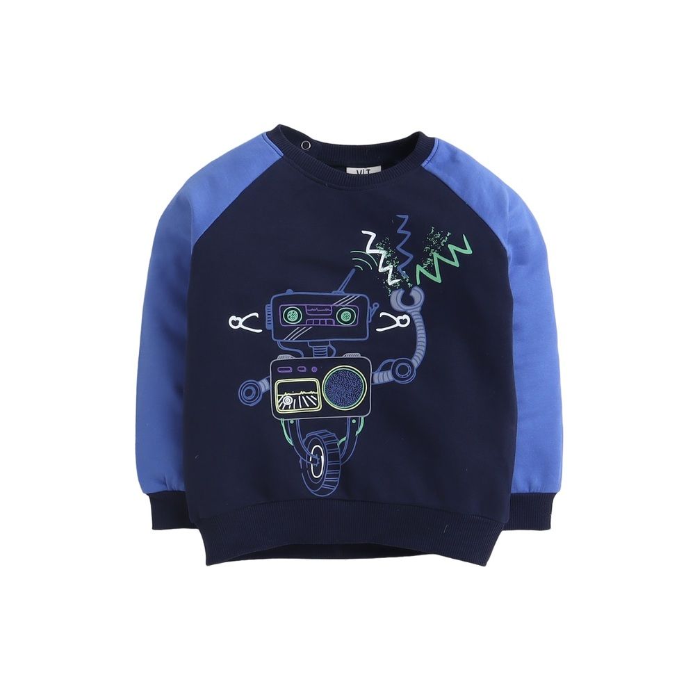 Victor and Jane - 2pc-Set - Raglan Sweatshirt & Jogger Set - Navy & Blue