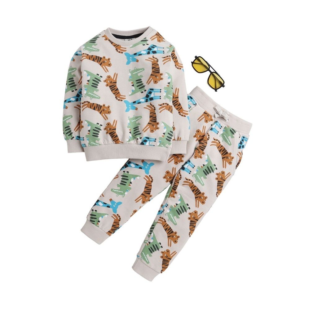 Victor and Jane - 2pc-Set - Boys' Printed Sweatshirt And Joggers