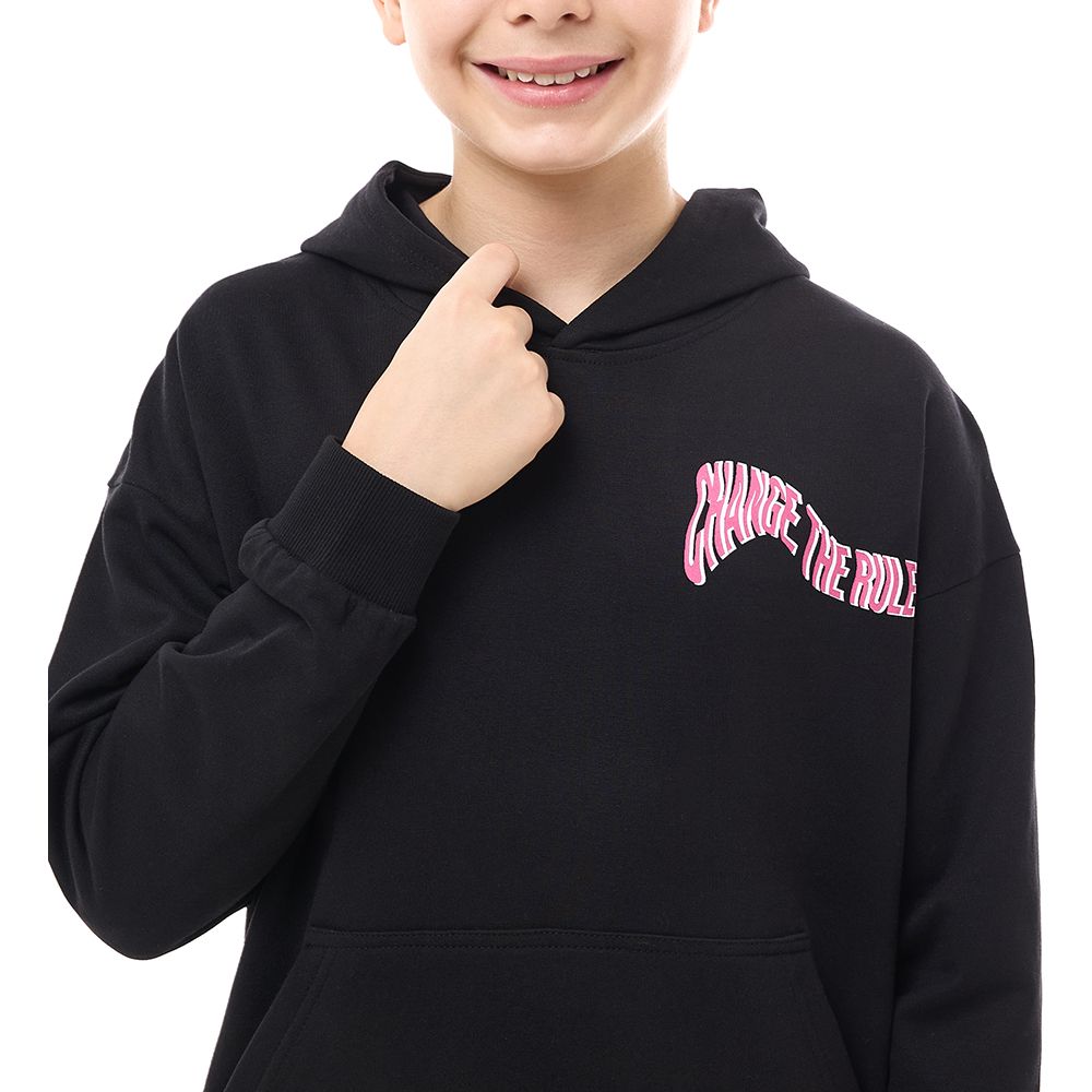 Victor and Jane - Boys' Hoodie Change The Rule - Black