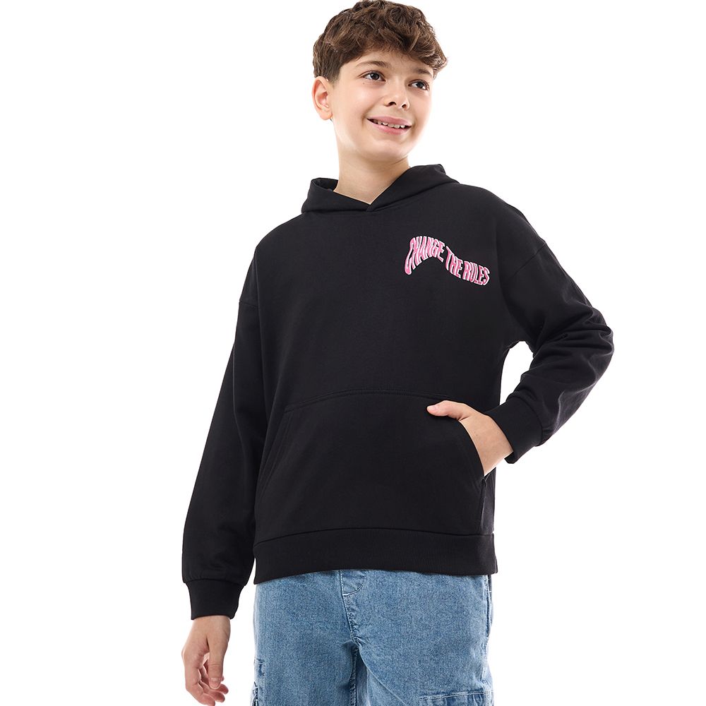 Victor and Jane - Boys' Hoodie Change The Rule - Black