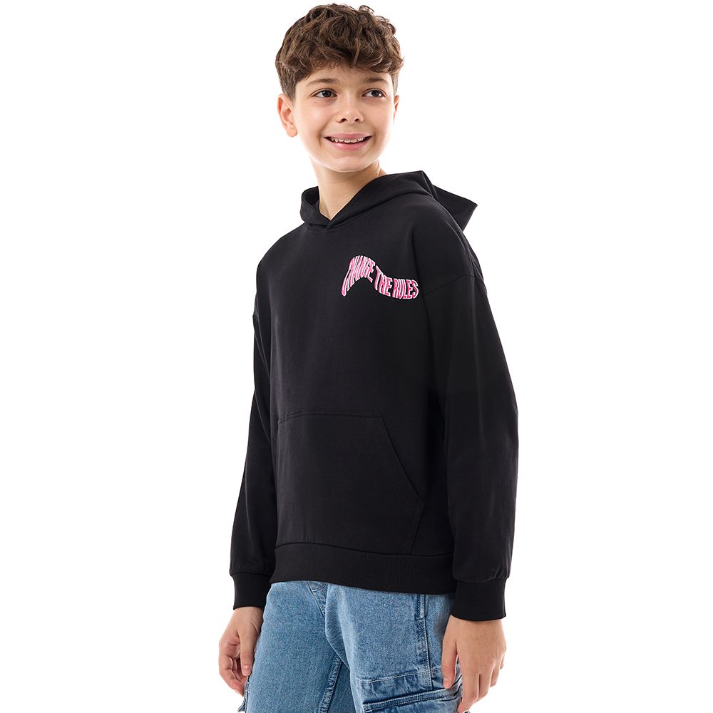 Victor and Jane - Boys' Hoodie Change The Rule - Black