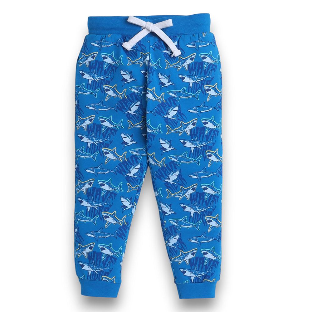 Victor And Jane - 2pc-Set - Boy's Printed T-Shirt And Long Pants - Dark Blue