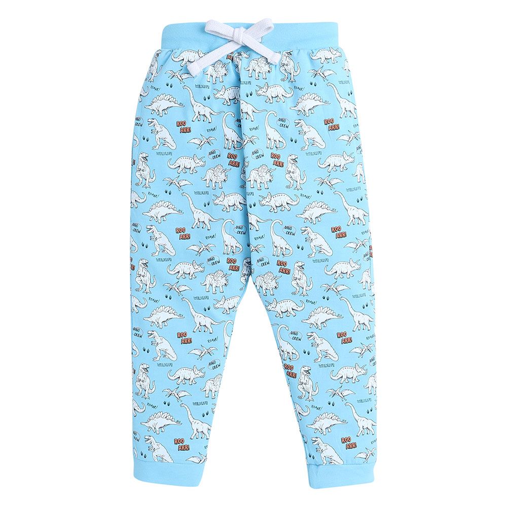 Victor And Jane - 2pc-Set - Boy's Printed T-Shirt And Long Pants - Sky Blue