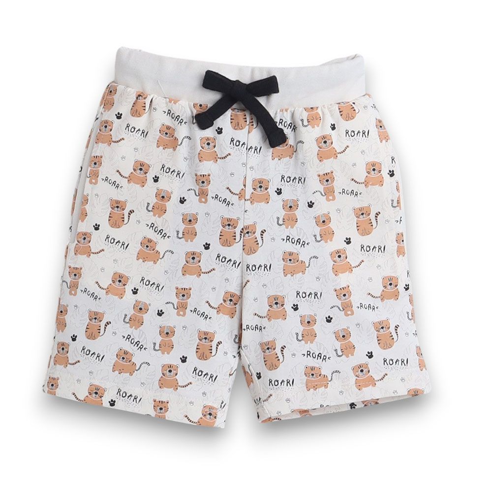 Victor And Jane - 2pc-Set - Boy's Roar Printed T-Shirt And Shorts