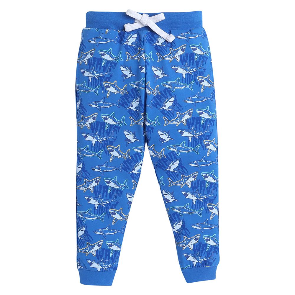 Victor And Jane - 2pc-Set - Boy's Wave Rider Printed T-Shirt And Long Pants - Blue