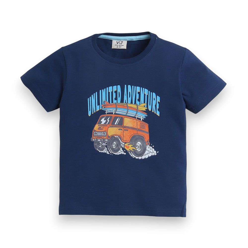 Victor And Jane - 2pc-Set - Boy's Printed Pyjama T-Shirt & Shorts - Unlimited Adventure