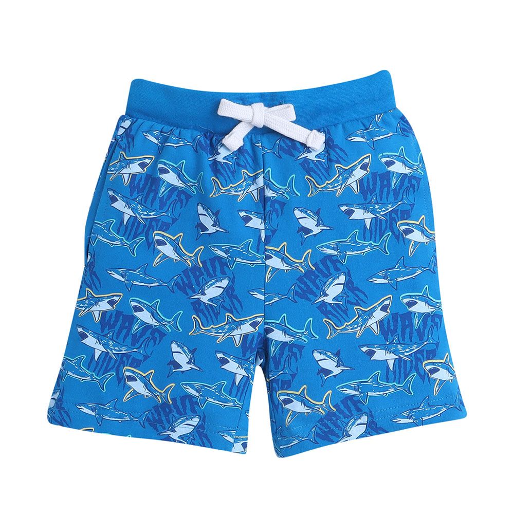 Victor And Jane - 2pc-Set - Boy's Wave Rider Printed T-Shirt And Shorts - Blue