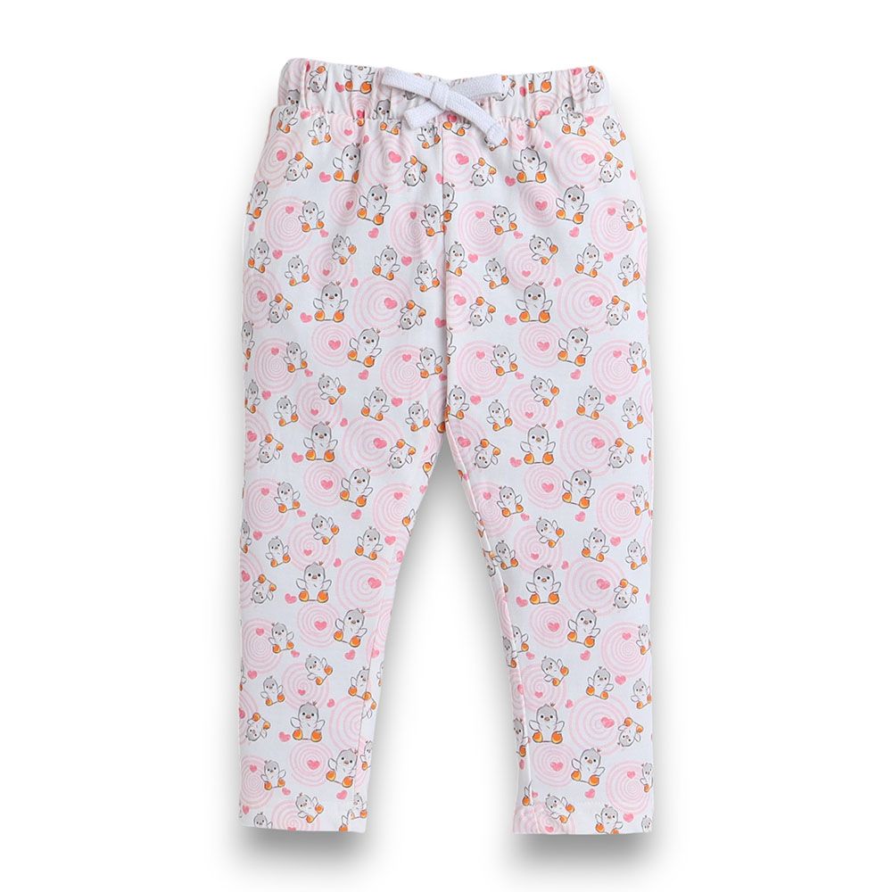 Victor and Jane - Girls Pyjama All-Over Printed T-Shirt And Long Pants Set - Light Pink