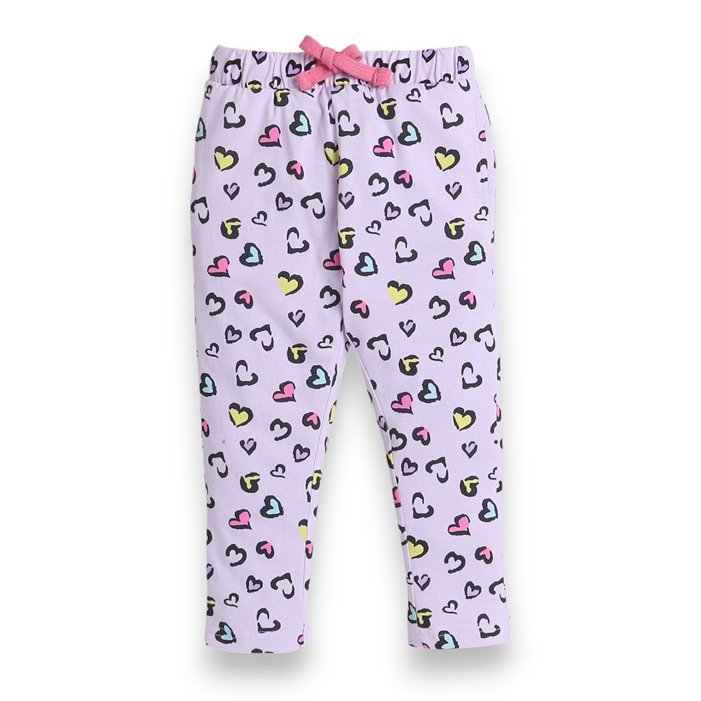 Victor and Jane - Printed Girls Pyjama Set- Purple