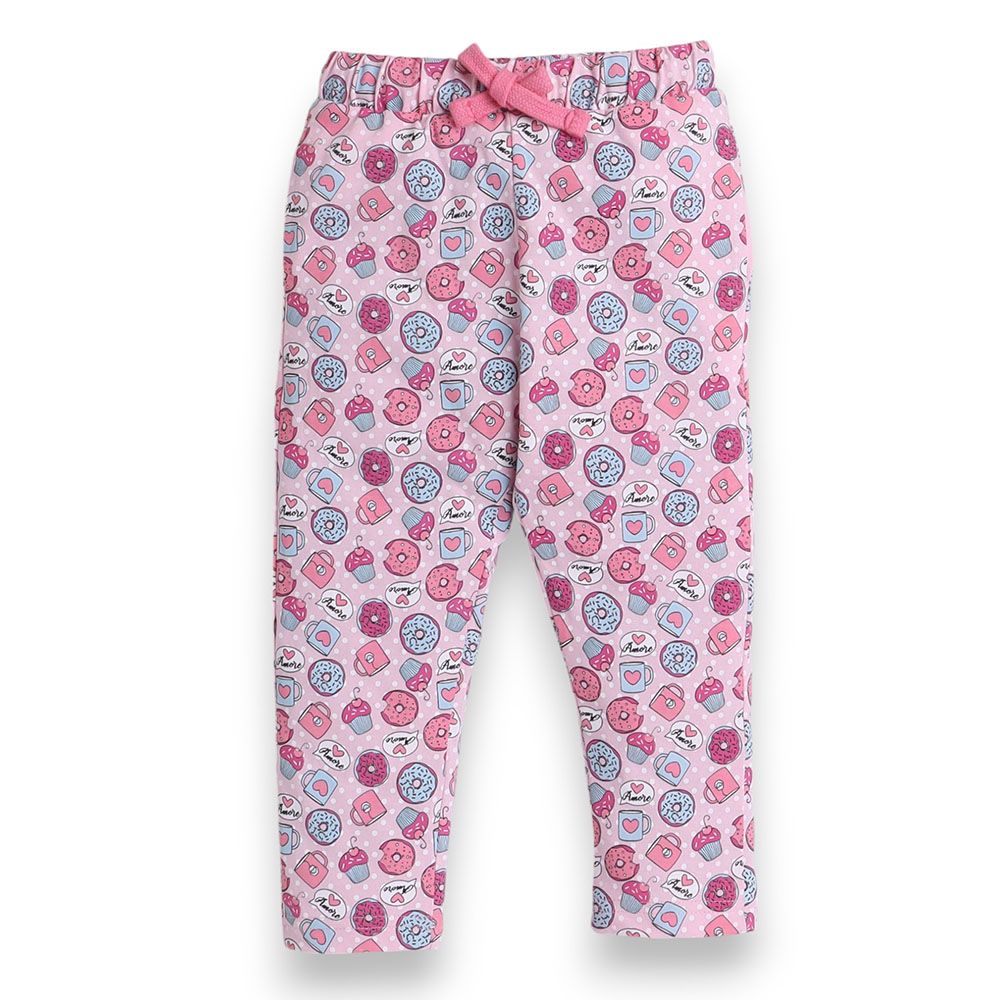 Victor and Jane - Donut Printed Girls Pyjama Set - Blue