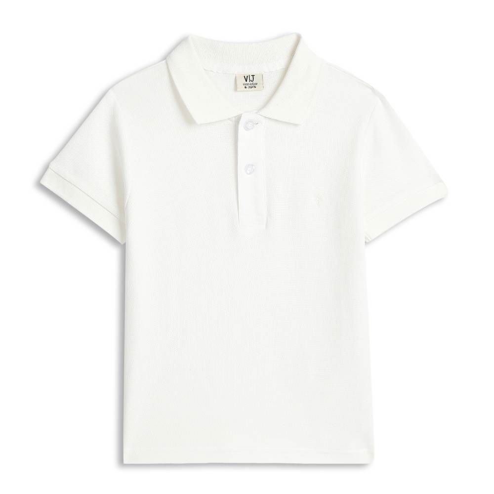 Victor And Jane - Boy's Short Sleeves Polo T-Shirt - White