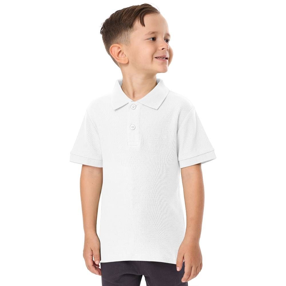 Victor And Jane - Boy's Short Sleeves Polo T-Shirt - White