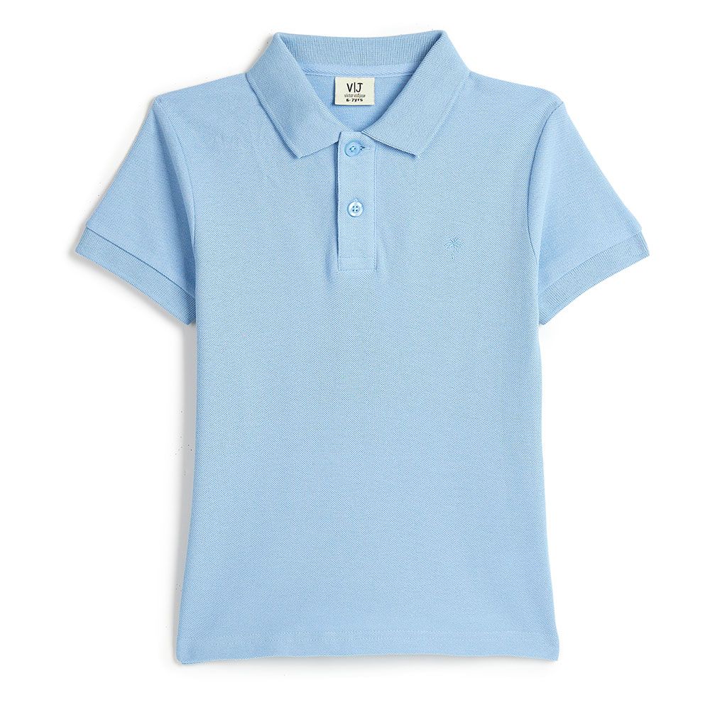 Victor And Jane - Boy's Short Sleeves Polo T-Shirt - Powder Blue