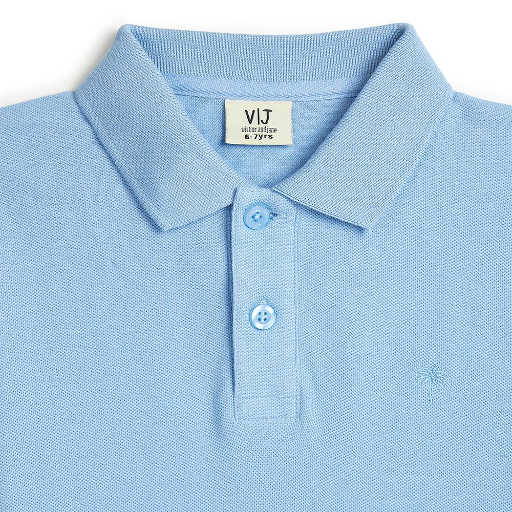 Victor And Jane - Boy's Short Sleeves Polo T-Shirt - Powder Blue