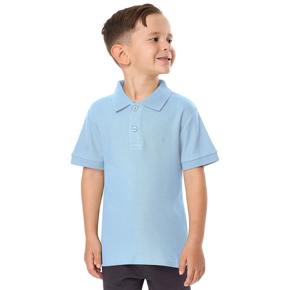 Victor And Jane - Boy's Short Sleeves Polo T-Shirt - Powder Blue