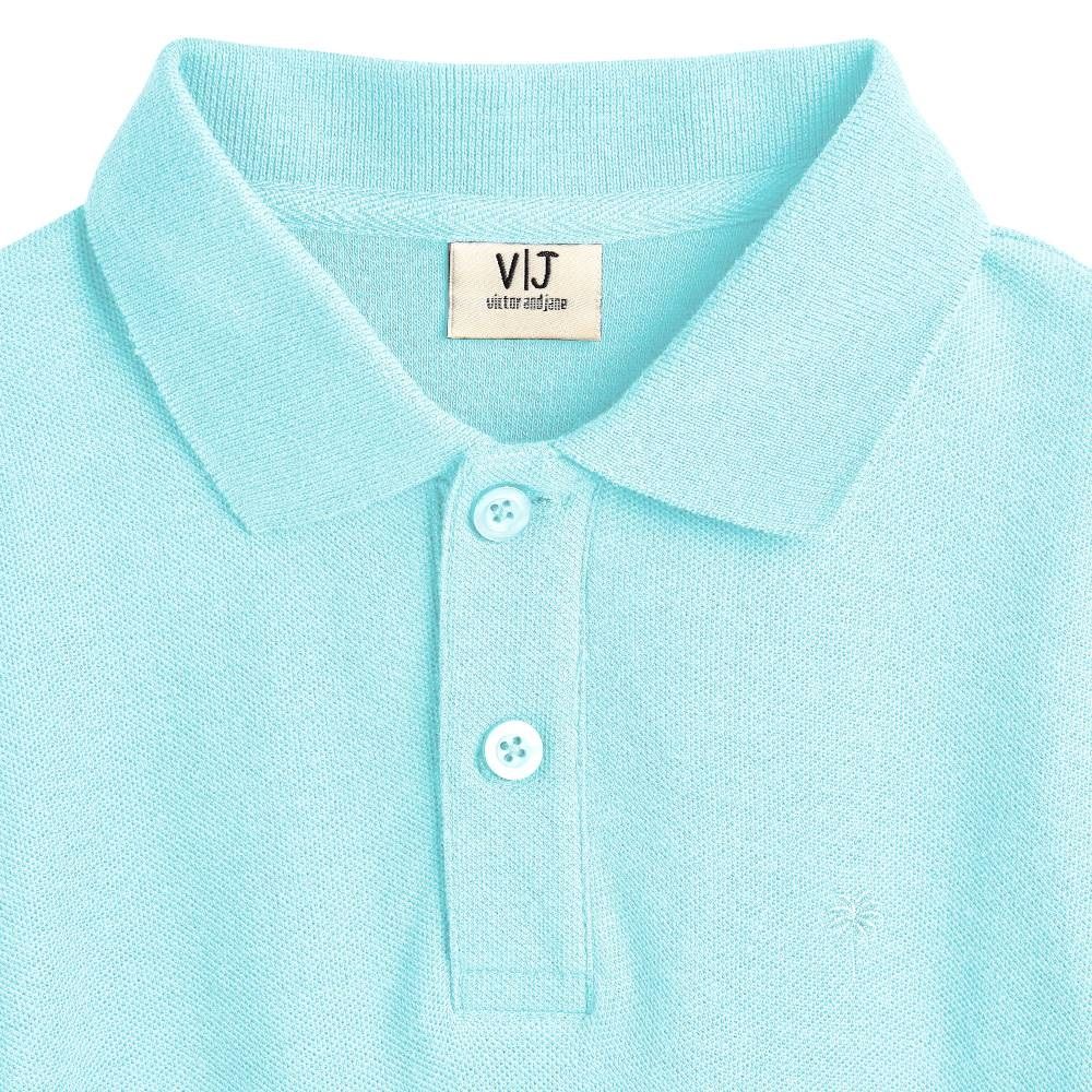 Victor And Jane - Boy's Short Sleeves Polo T-Shirt - Light Blue