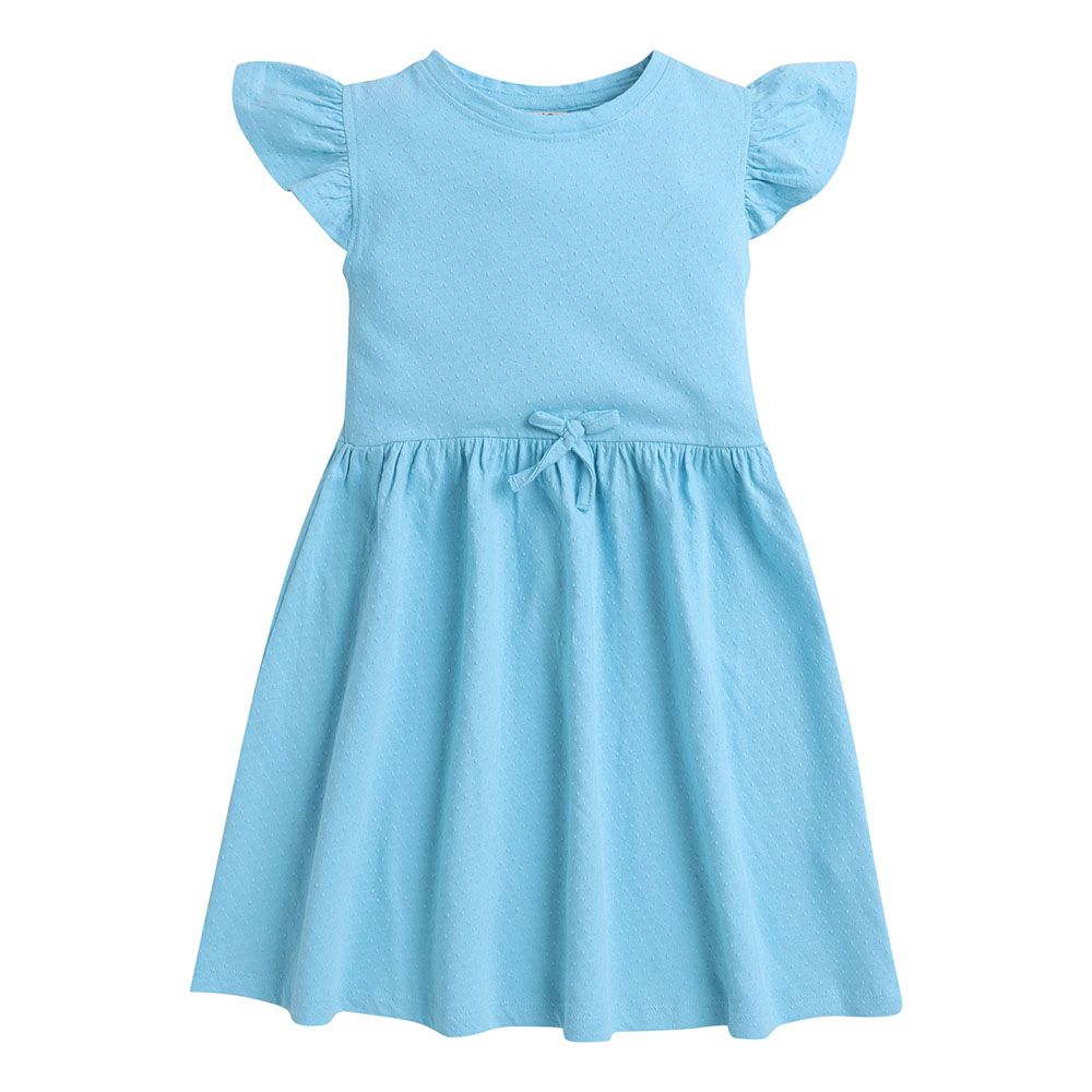 Victor And Jane - Girls Ruffle Cotton Dress - Pink And Blue - 2 Pcs