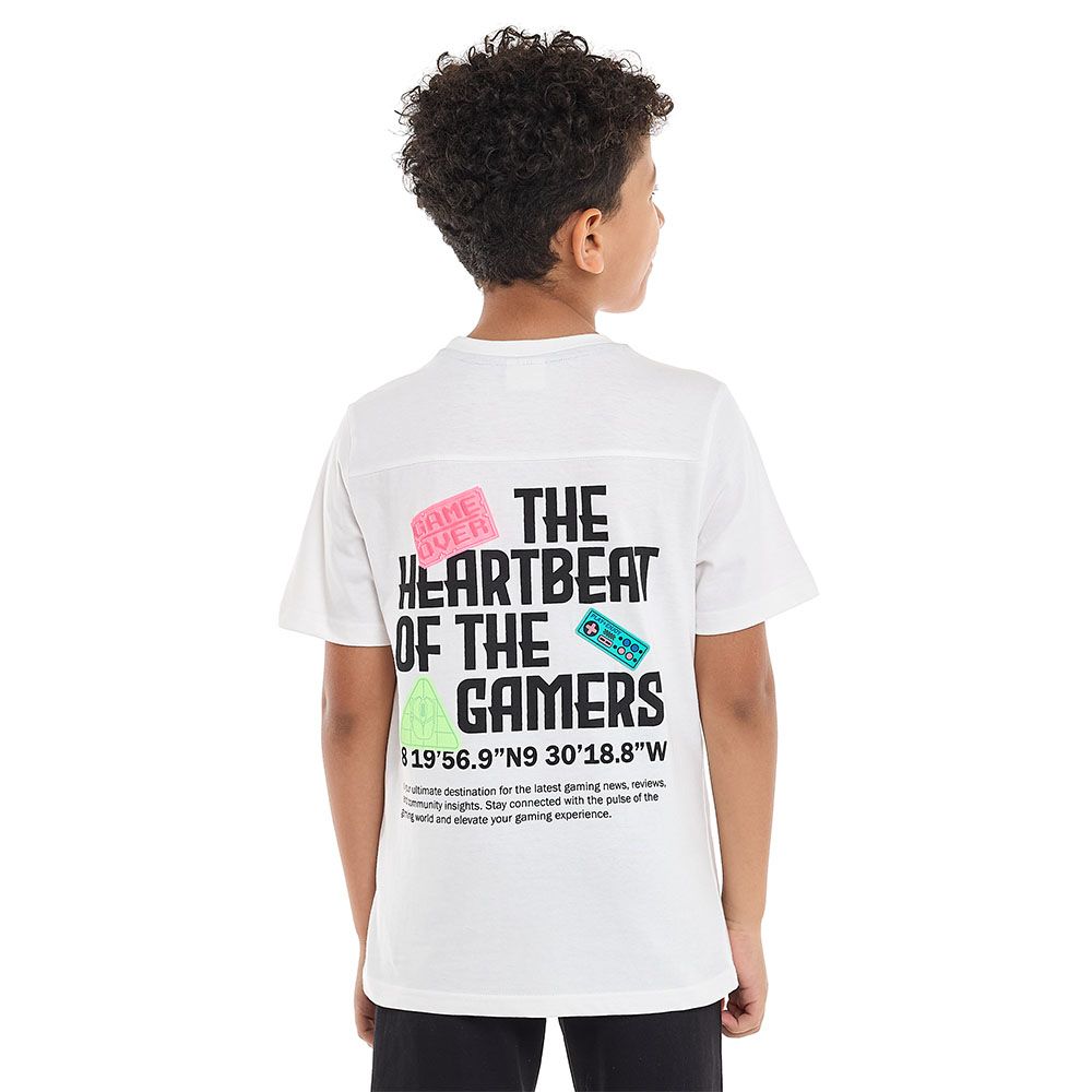 Victor and Jane - Boys Game Ready Football Championship T-Set And Shorts - Off White/Black