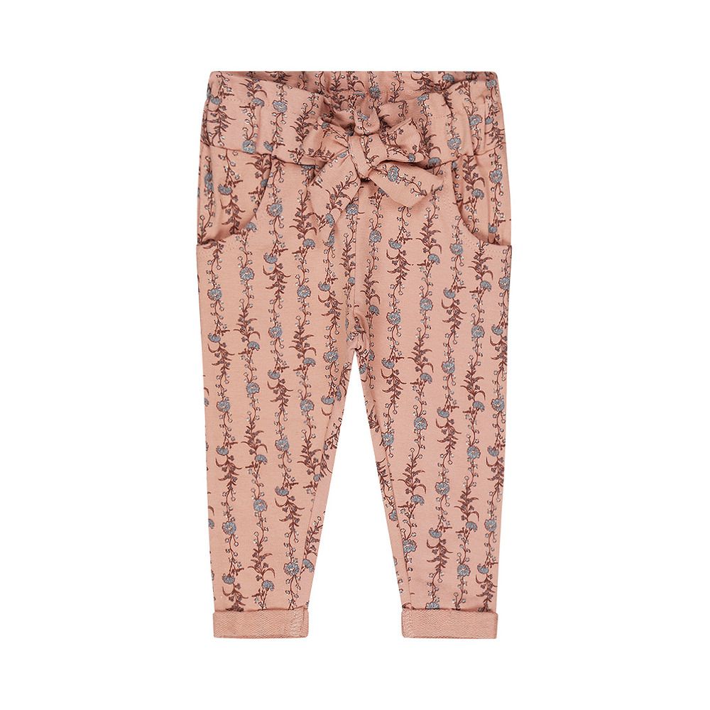 Dirkje - 2pc-Set - Top And Printed Pants - Dusty Pink