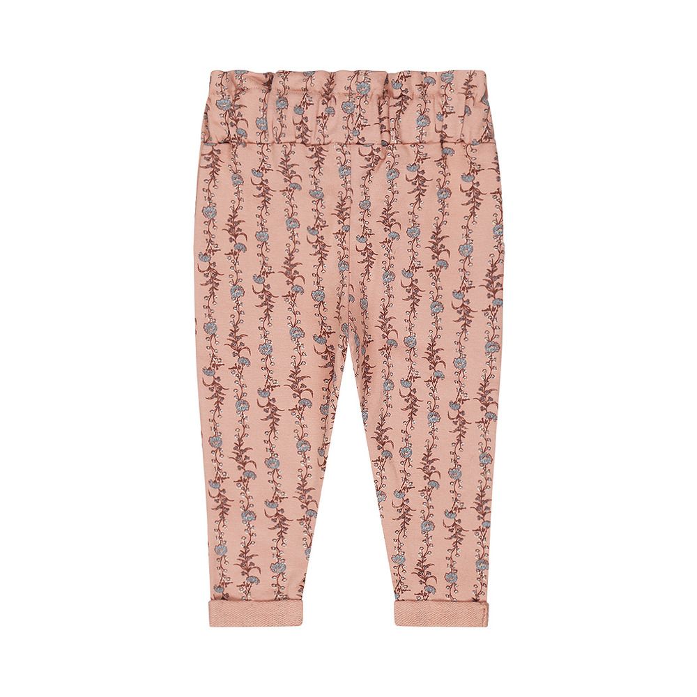 Dirkje - 2pc-Set - Top And Printed Pants - Dusty Pink