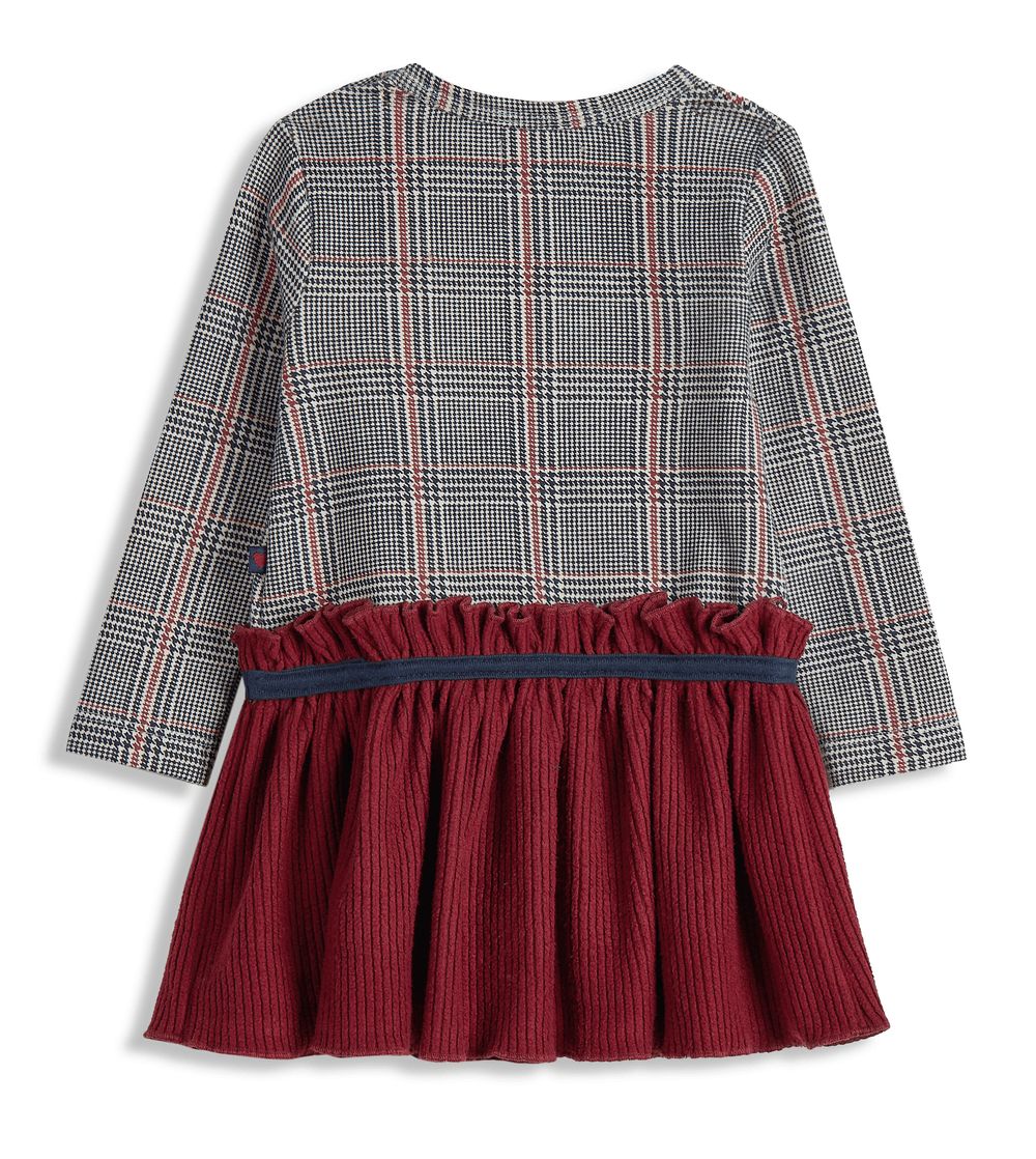 Dirkje - Girl's Long Sleeve Dress - Dark Red