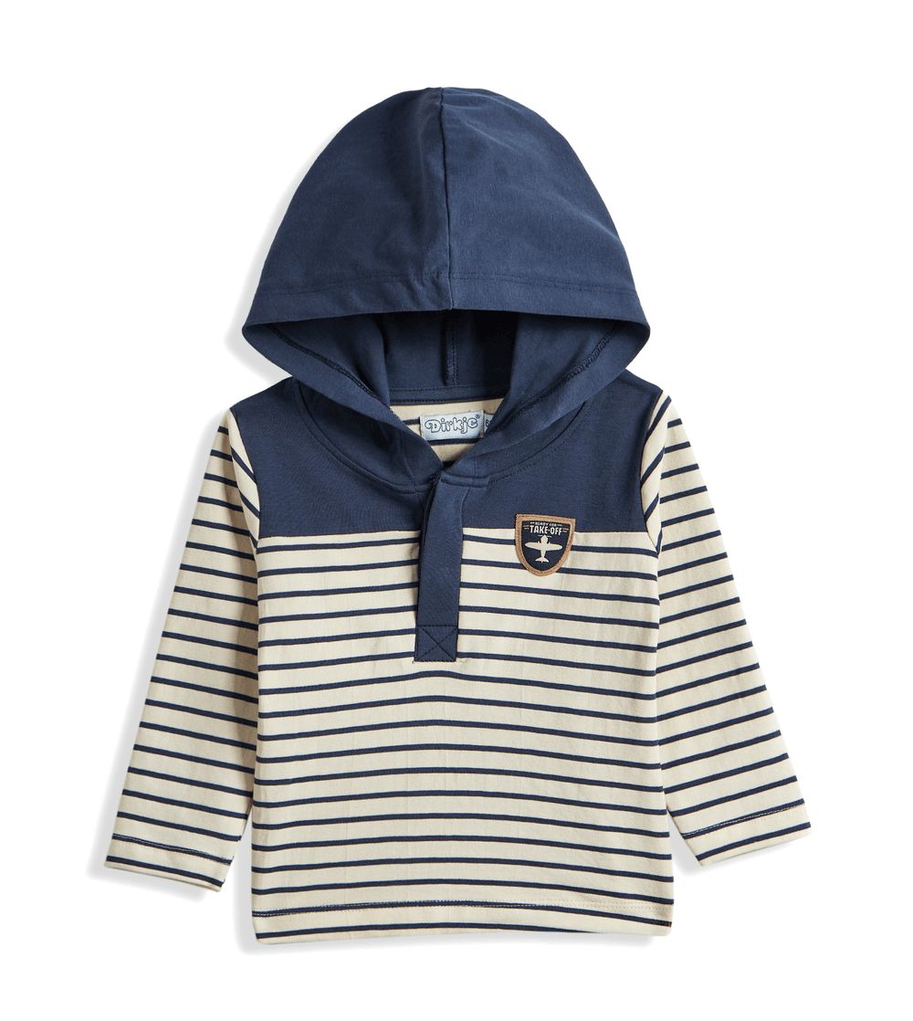 Dirkje - 2pc-Set - Hooded T-Shirt And Pants - Navy