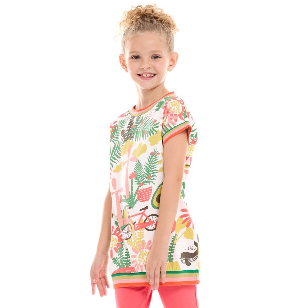 Victor and Jane - Girls' Printed Short Sleeve Long Top